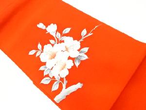 リサイクル 塩瀬金彩手描き枝葉に花模様名古屋帯